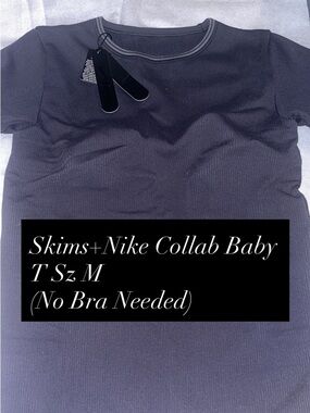 SKIMS Women’s Muscle Tee Baby T‑Shirt in Black M